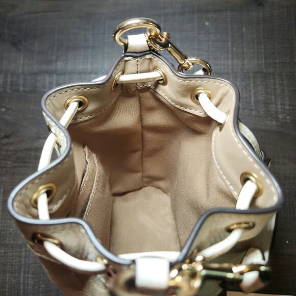 Coach Mini Dempsey Bucket Bag in Signature Jacquard with Stripe and Coach Patch - Picture 11 of 16